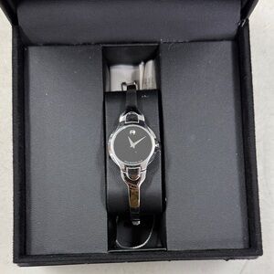 Movado Black Box with White Logo